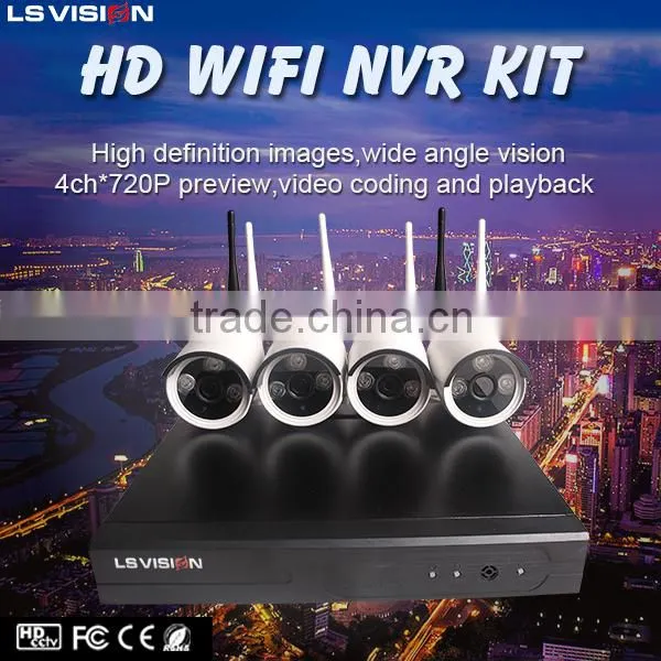 LS VISION IR Night Vision Economical 4CH 720P Camera wireless NVR Kit