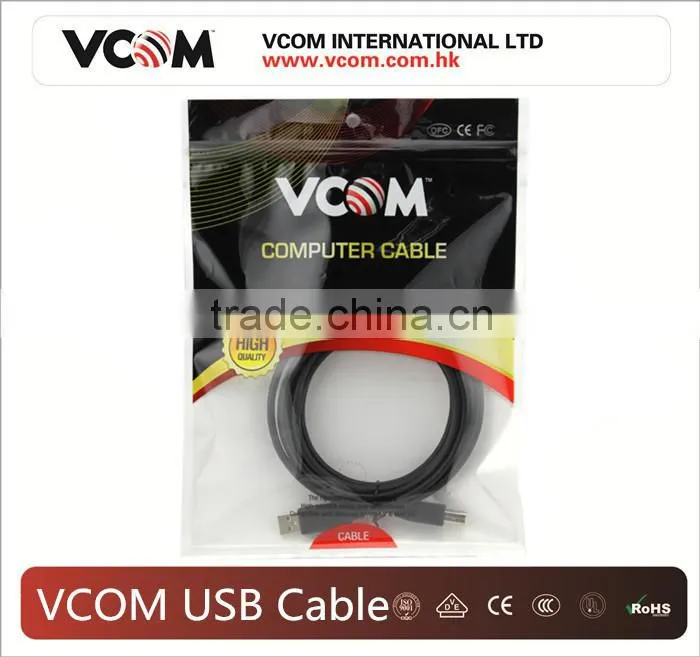 High Speed Black Color Gold Plated USB 2.0 Cable with Factory Price
