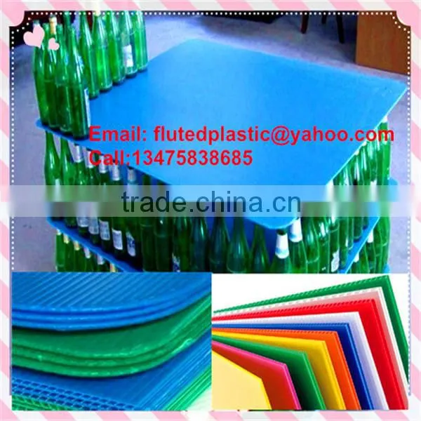 Polypropylene corrugated plastic pallet layer pads