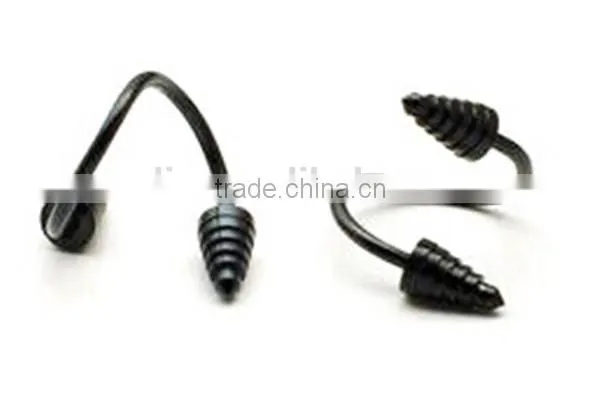 316L Anodized Cone Ball Spiral Twister Piercing Jewelry