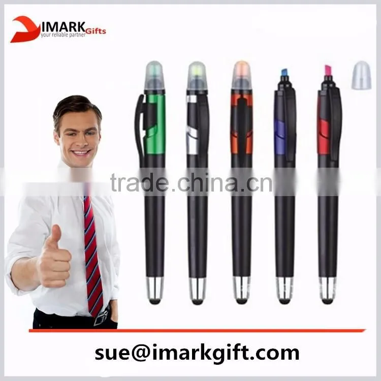 Double tips water color pen and stylus pen colored matt finish highlighter pen