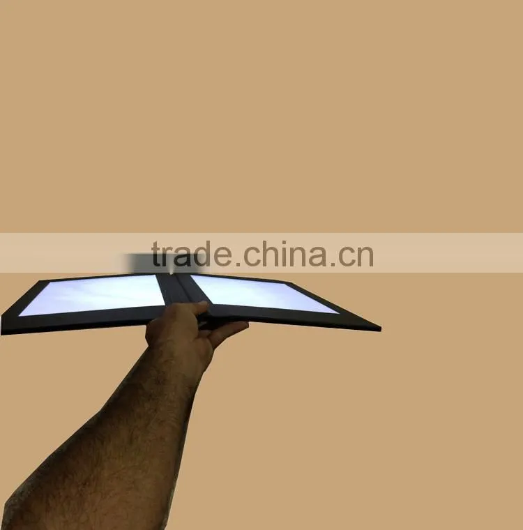 2015 a4 restaurant leather led menu cover for hotel