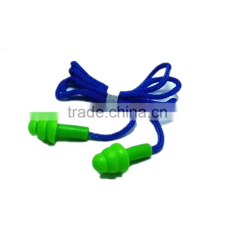 eco-friendly anti uv silicone earplugs with string