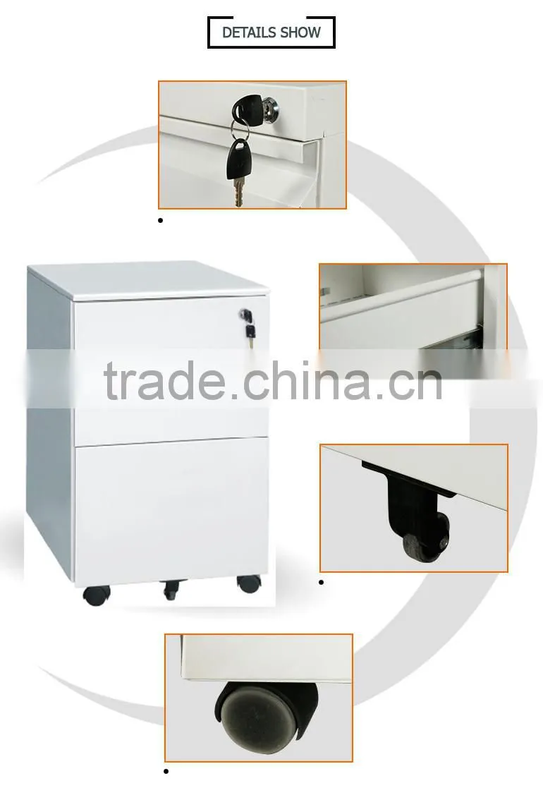 2016 latest mobile cabinet pedestal 3-drawers office lightweight steel filing cabinets