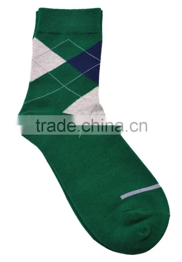 Latest Design Fashion Men Multicolor Geometric Soft Cotton Casual Dress Socks