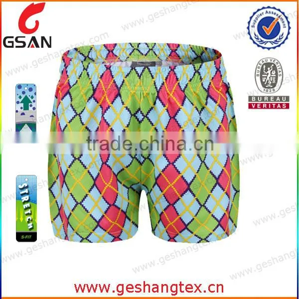Grid pattern printing popular running shorts
