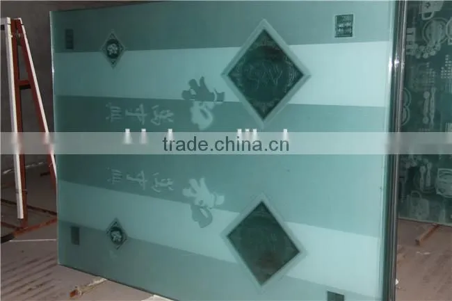 painted etched decorative pattern Silver Mirror/patterned glass