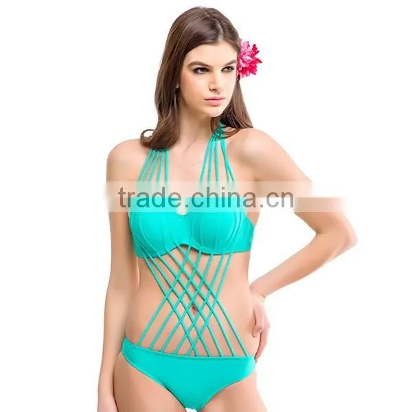 2017 women mature string bathing wear