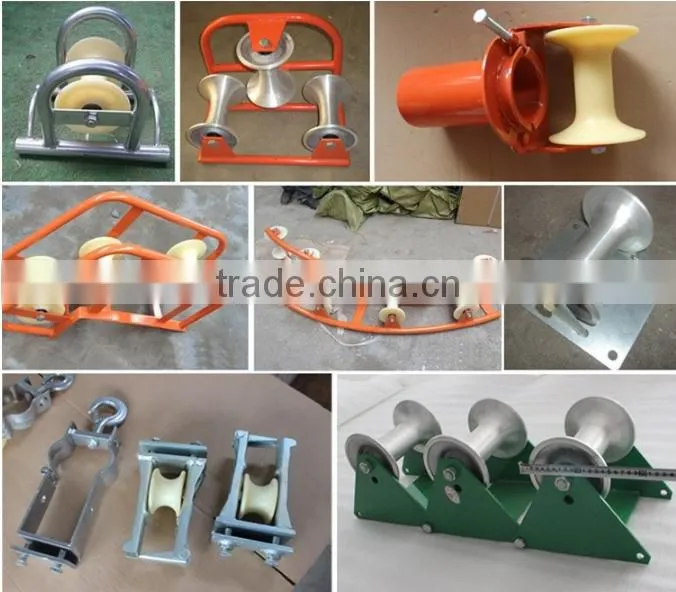 Straight Line Cable Roller Cable Laying Roller With Aluminum Wheel Galvanized