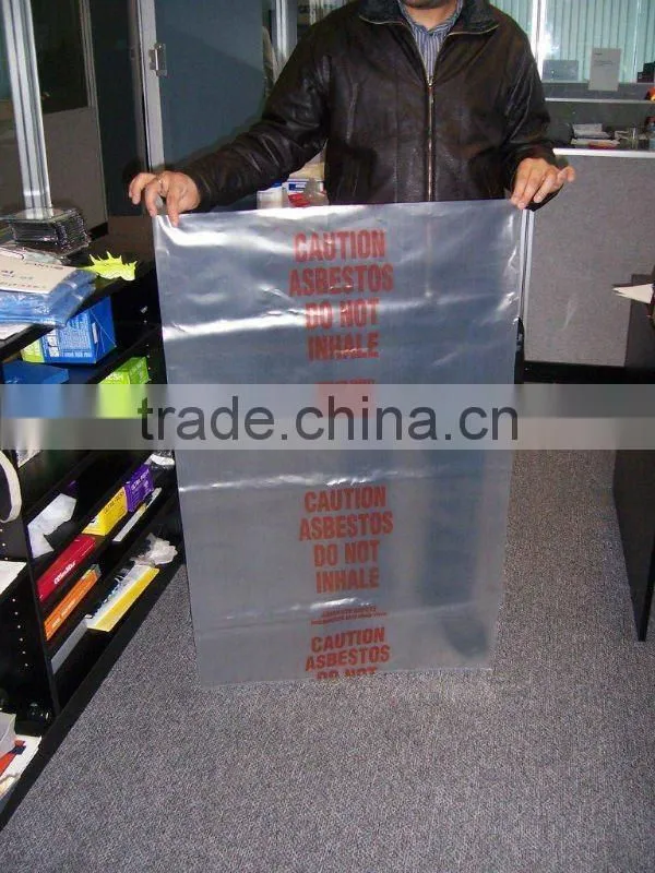 plastic yellow asbestos garbage bag