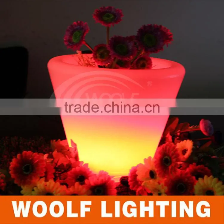 Home Garden Decor LED Color Changing Light Up Flower Pot