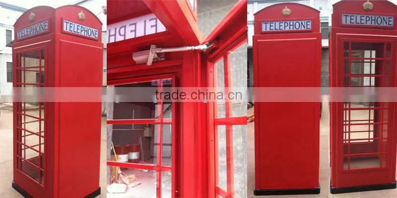 outdoor decoration red antique telephone booth