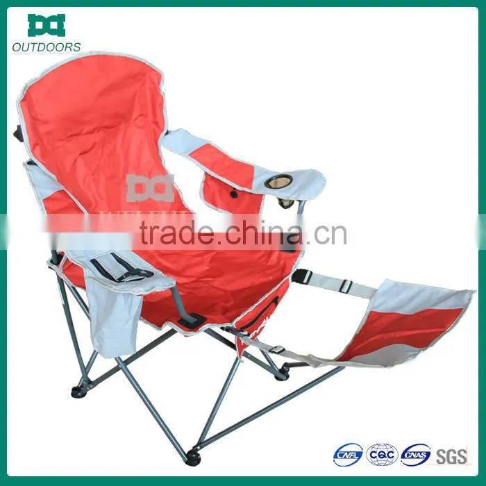 Folding relaxing chair with footrest and cooler bag