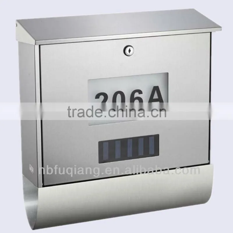 FQ-125 Modern wall mounted stainless steel house numbers mailbox cast aluminum letterbox