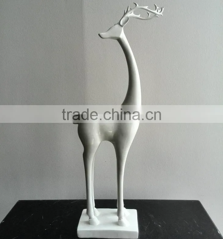Resin white reindeer statue