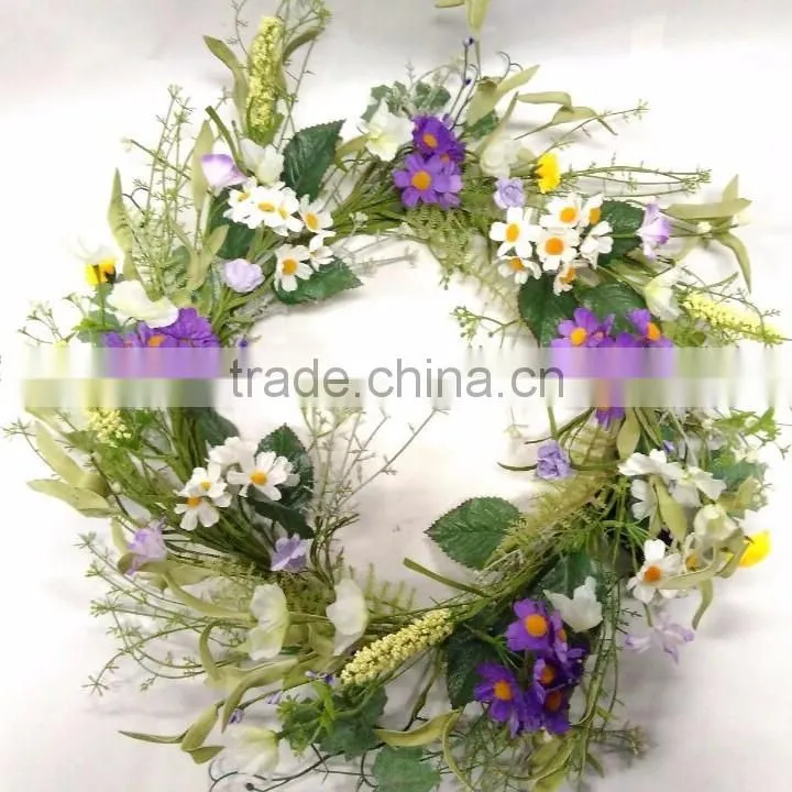 import china products artificial flower wreath with leaves