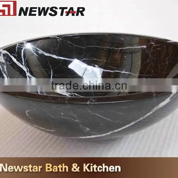 Newstar black marble bathroom sink