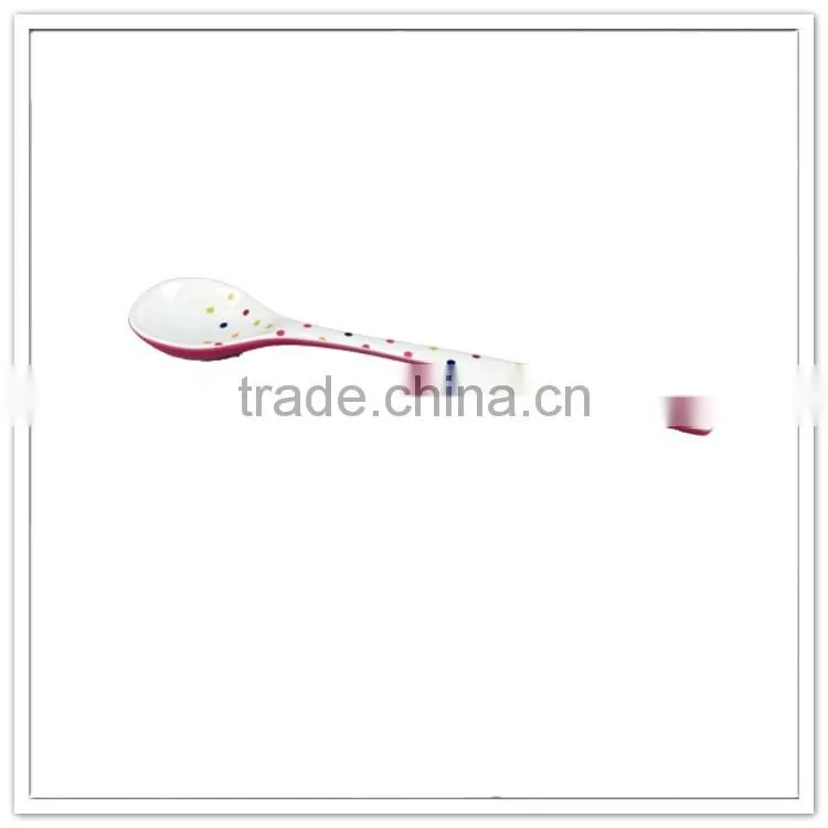 High quality first grade EU standard white color printing melamine plastic table spoon