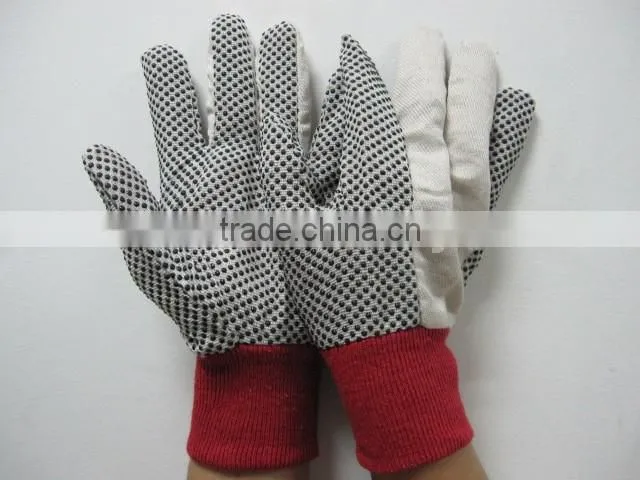 DDSAFETY 2017 Cotton Working Gloves Canvas Glove White Polka Dot Glove