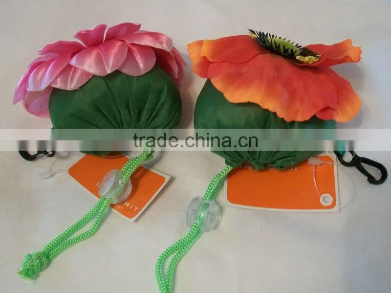 Pretty Orange Flower Shape Re-Usable ECO Foldable Shopping Bag