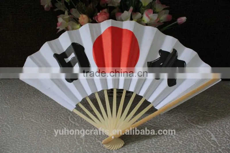 Japanese chopsticks paper fan with Japanese flag logo