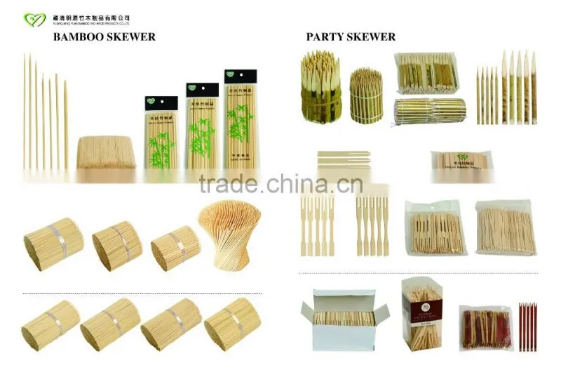 Custom Art Eco-friendly Natural Decoration Small Twist Mini Bamboo Skewer