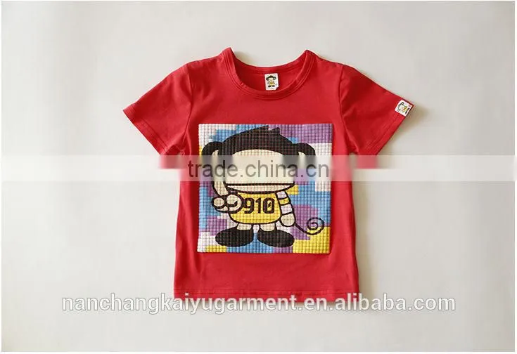 Wholesale cartoon print cotton T shirt for children