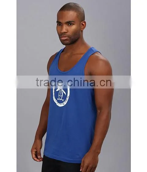 Logo Printed Fashion Mens Custom Solid Color Tank Top Wholesale