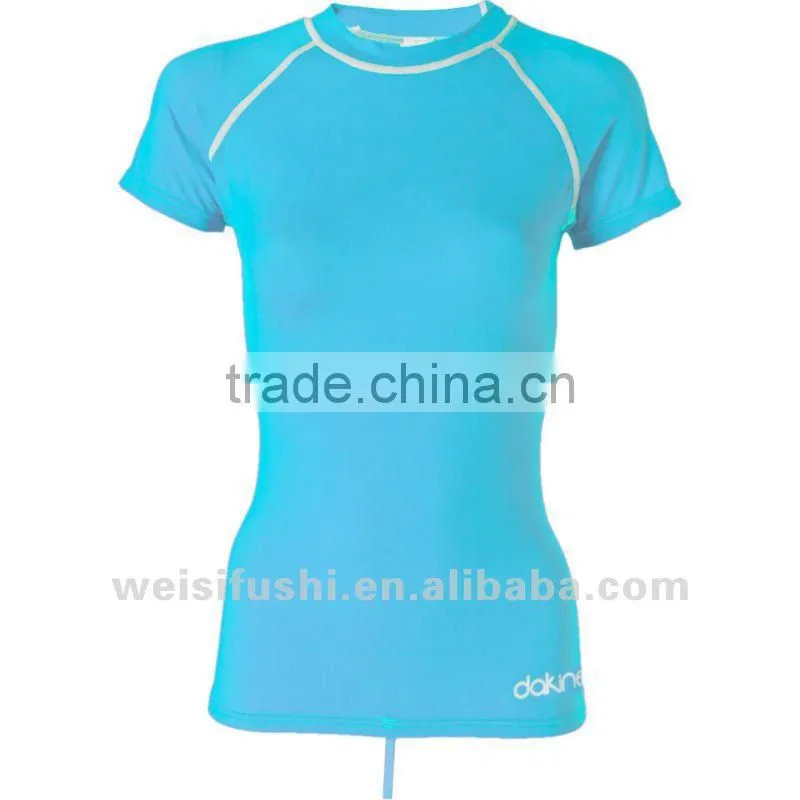 2016 Custom Women Cap Sleeve Rash Guard