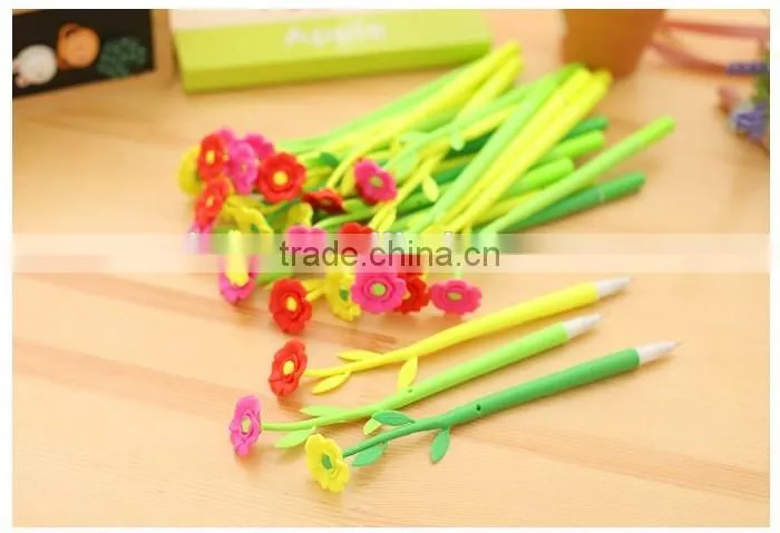 Flower shape gel pen plastic ballpoint pen 0.38mm penfor office & student