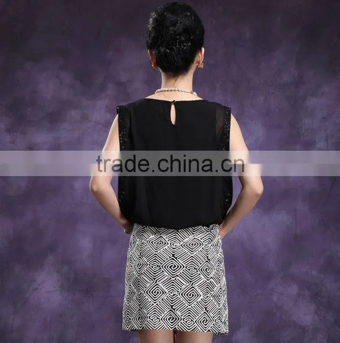 Newest Elegant Chiffon Beads Suumer Ladies Dresses