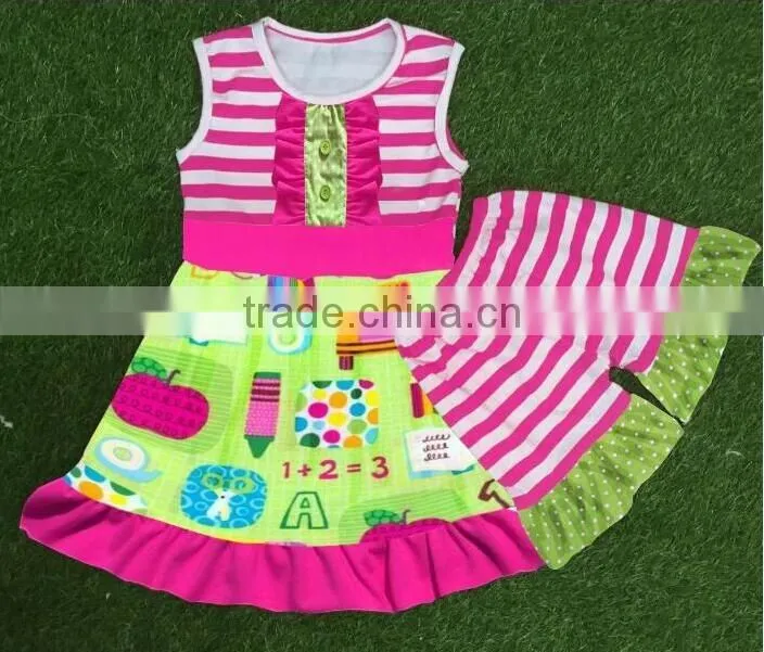 children's boutique fall clothing set polka dots red dress stripe ruffle pants holiday baby girl clothing outfit