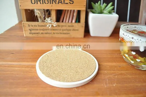 round blank ceramic coaster with cork back white ceramic coasters sublimation printable
