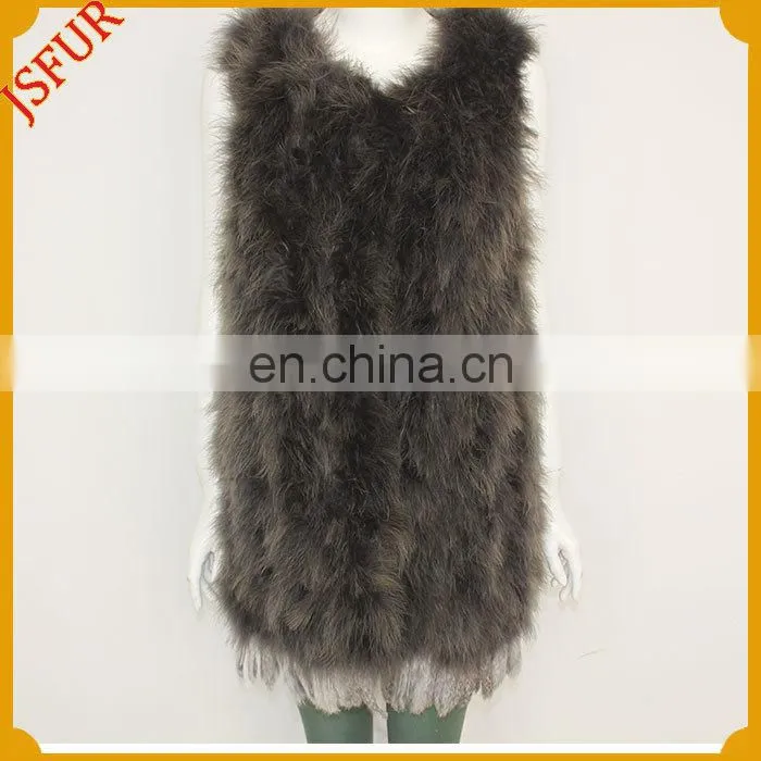 2015 Newest Unique Style Turkey Feather Vest Wholesale Clothing In Turkey Feather