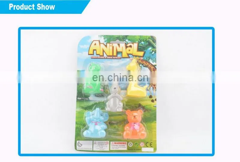 The plastic animal toys 5pcs PVC free soft animal toys set
