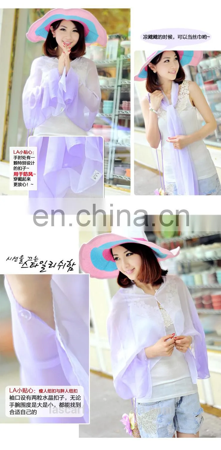 2015 summer Uv protection hand-painted raglan sleeves shawl(PP540CL-P)