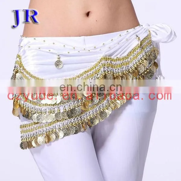 Crochet gold coins belly dance hip scarf belt for women Y-2028#
