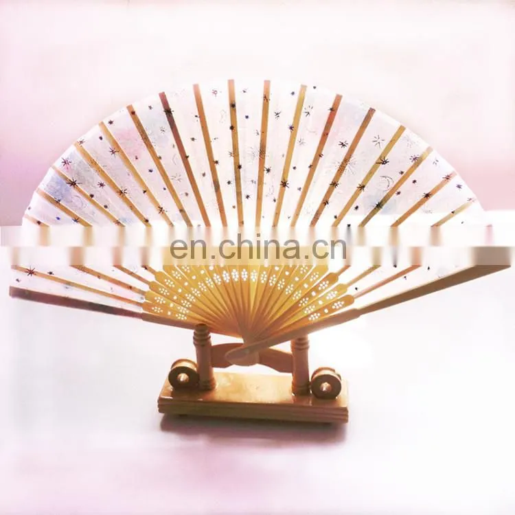 nylon foldable hand fans/cheap silk hand fans
