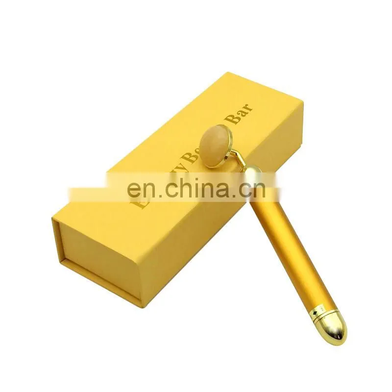 Vibrator T shape 24k gold beauty bar skin care mini vibrator roller