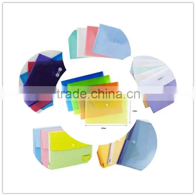 button pvc plastic document file folder bag