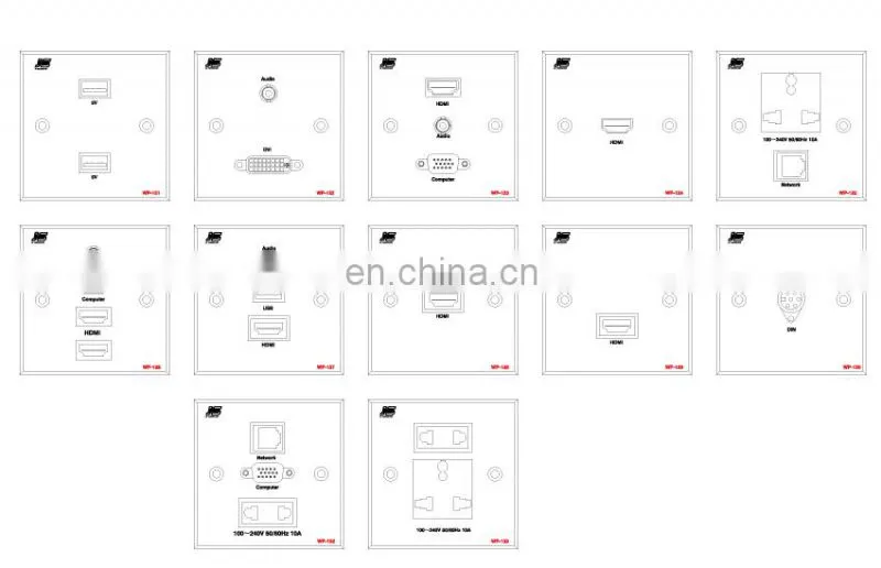 Stainless steel vga audio rj45 data Universal Media Power Floor Box
