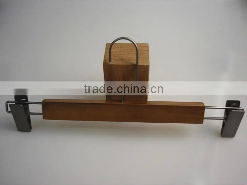 wooden clothes hanger luxury and pants hanger with velvet bar