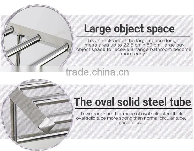 Wesda Wall Mounted Stainless Steel Bathroom Shelf Towel Rack A095