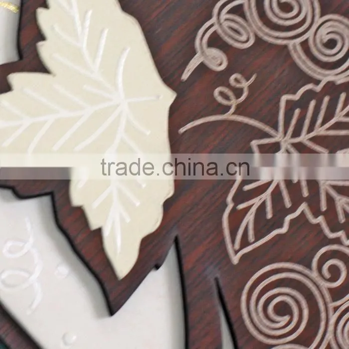 Newest 2016 Blank Inserts Printable Rectangle Leaf Wooden Designed Wedding Cards