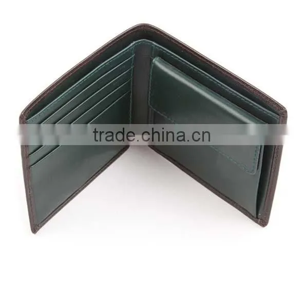 Top quality fashion bifold calf leather purses /men leather coin purses