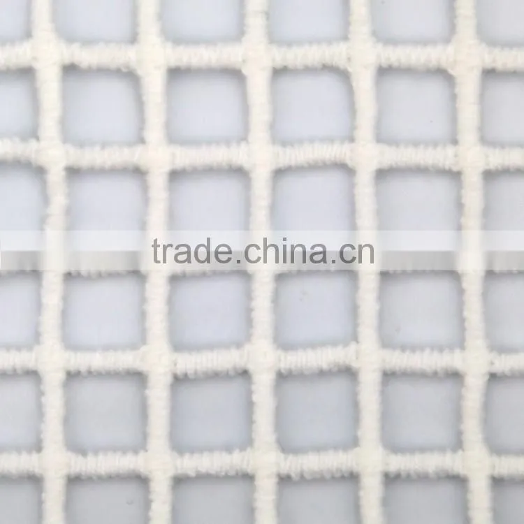Top quantity new product polyester chevilled silk plaid white lace fabric decoration for lady clothing