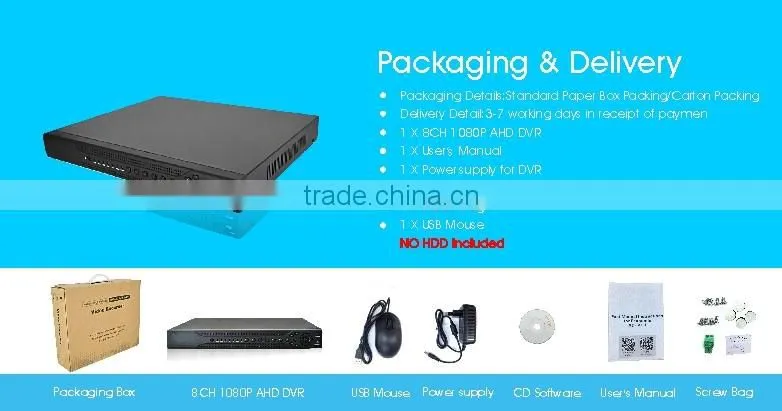 h 264 standalone dvr 8ch AHD DVR 1080P