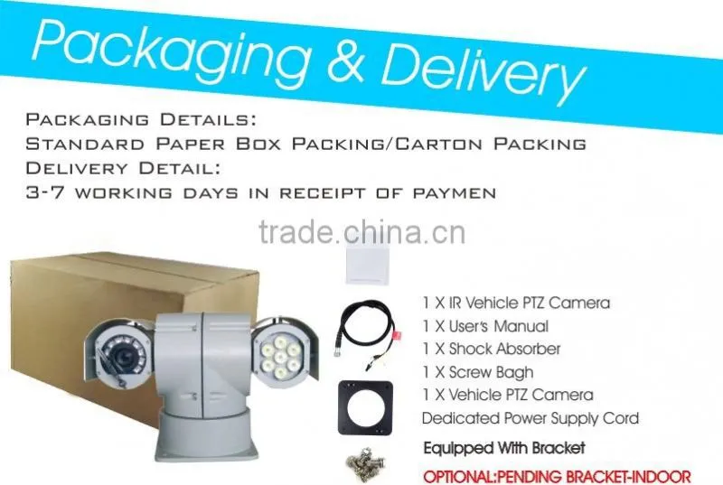 Outdoor 700TVL Analog PTZ Outdoor Pan Tilt Vehicle Camera with IR 150m Pan Tilt 27X/37x/40x Zoom