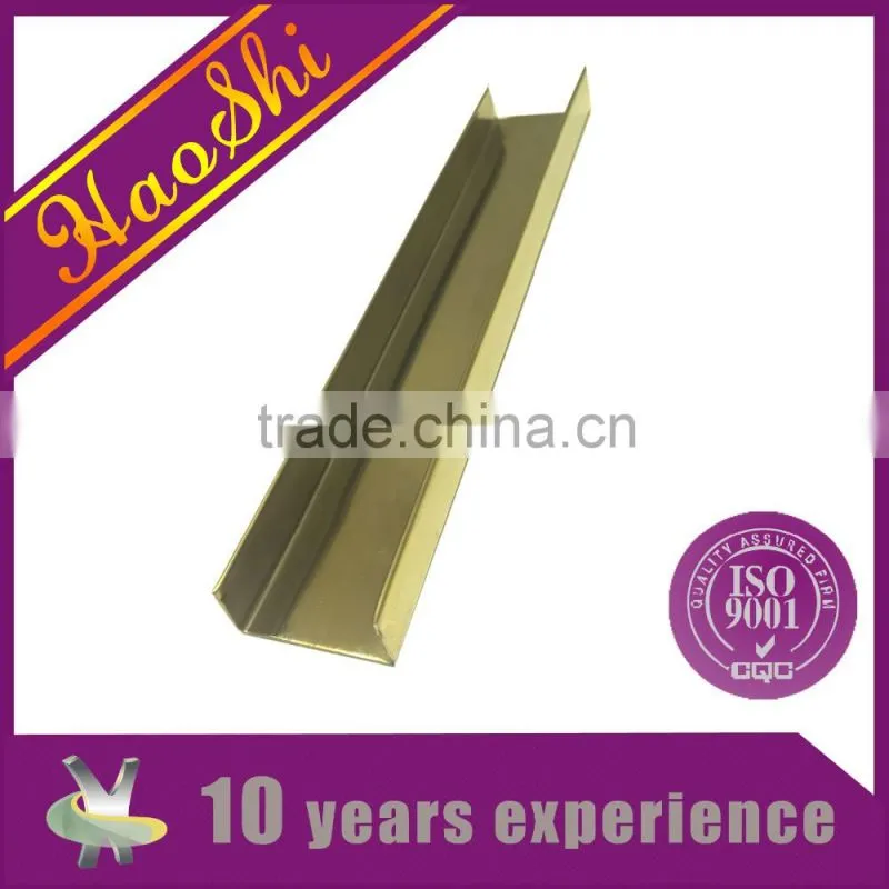 Stainless steel or Aluminum U shape type tile trim for decoration