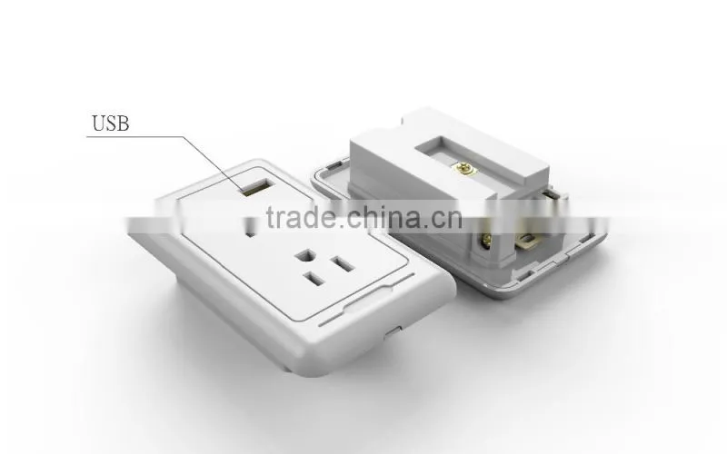 FCC Listed over voltage/current protection IC 3 pin double socket/US power socket/3 pin America female socket